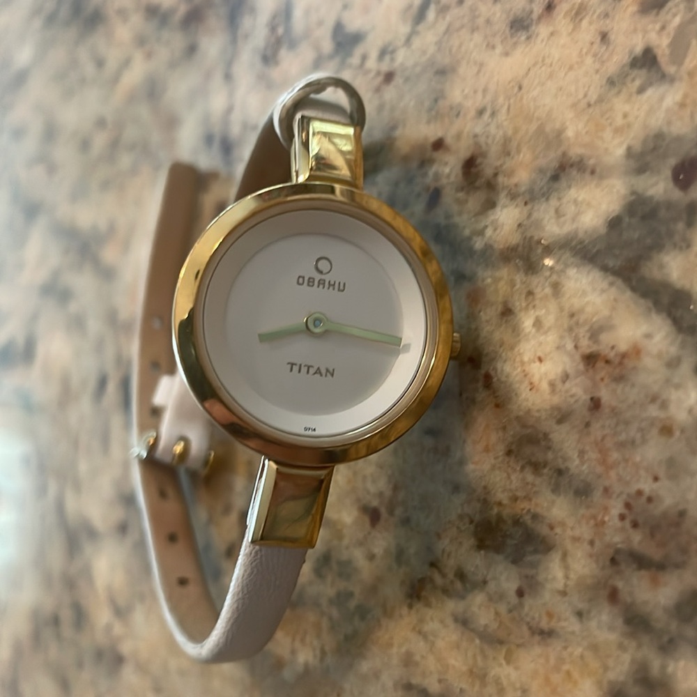 Titan Obaku Designer white & gold womans watch